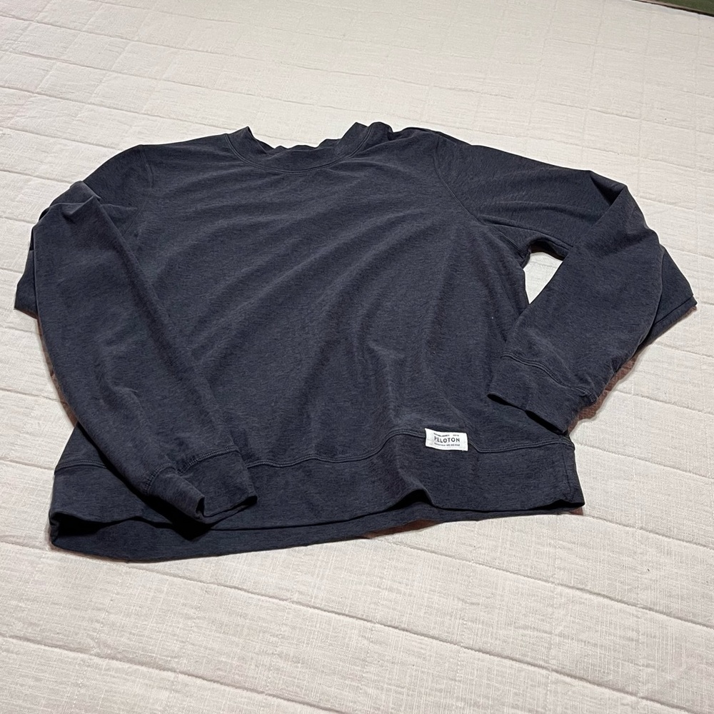 Peloton Women's Heather Gray/Green Crewneck Top